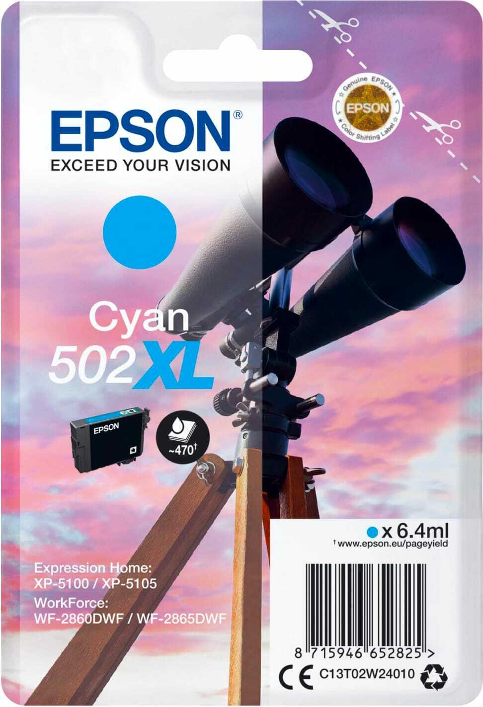 CartucciaCiano Binocolo 502 xl Serie Epson C13T02W24020