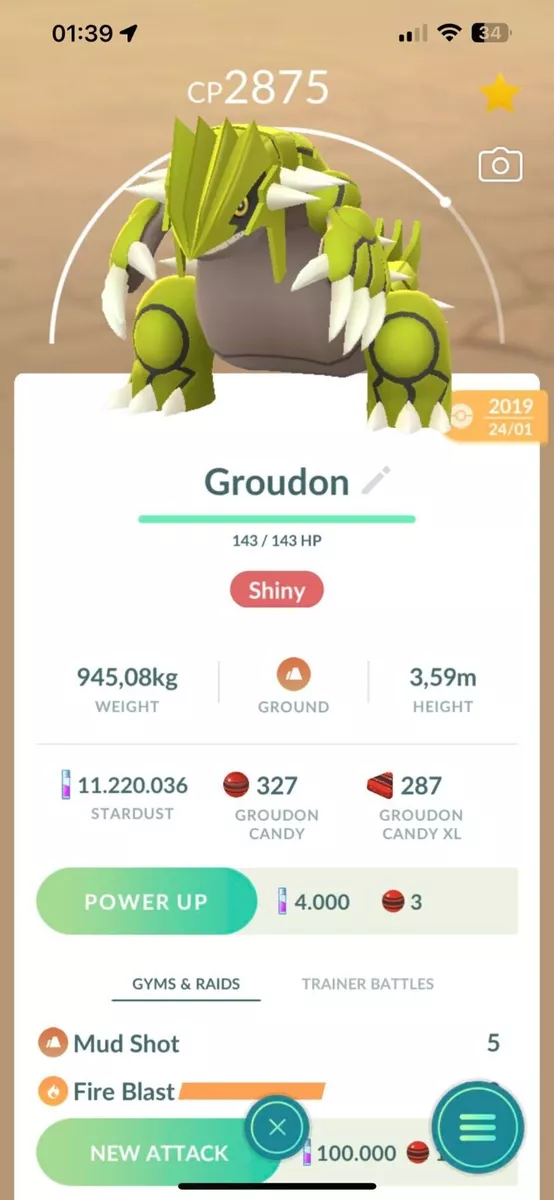 Pokemon Go - Shiny Groudon for Sale to Trade