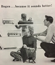 1957 BOGEN High Fidelity Tuner Record Player HiFi Vintage Print Advertisement
