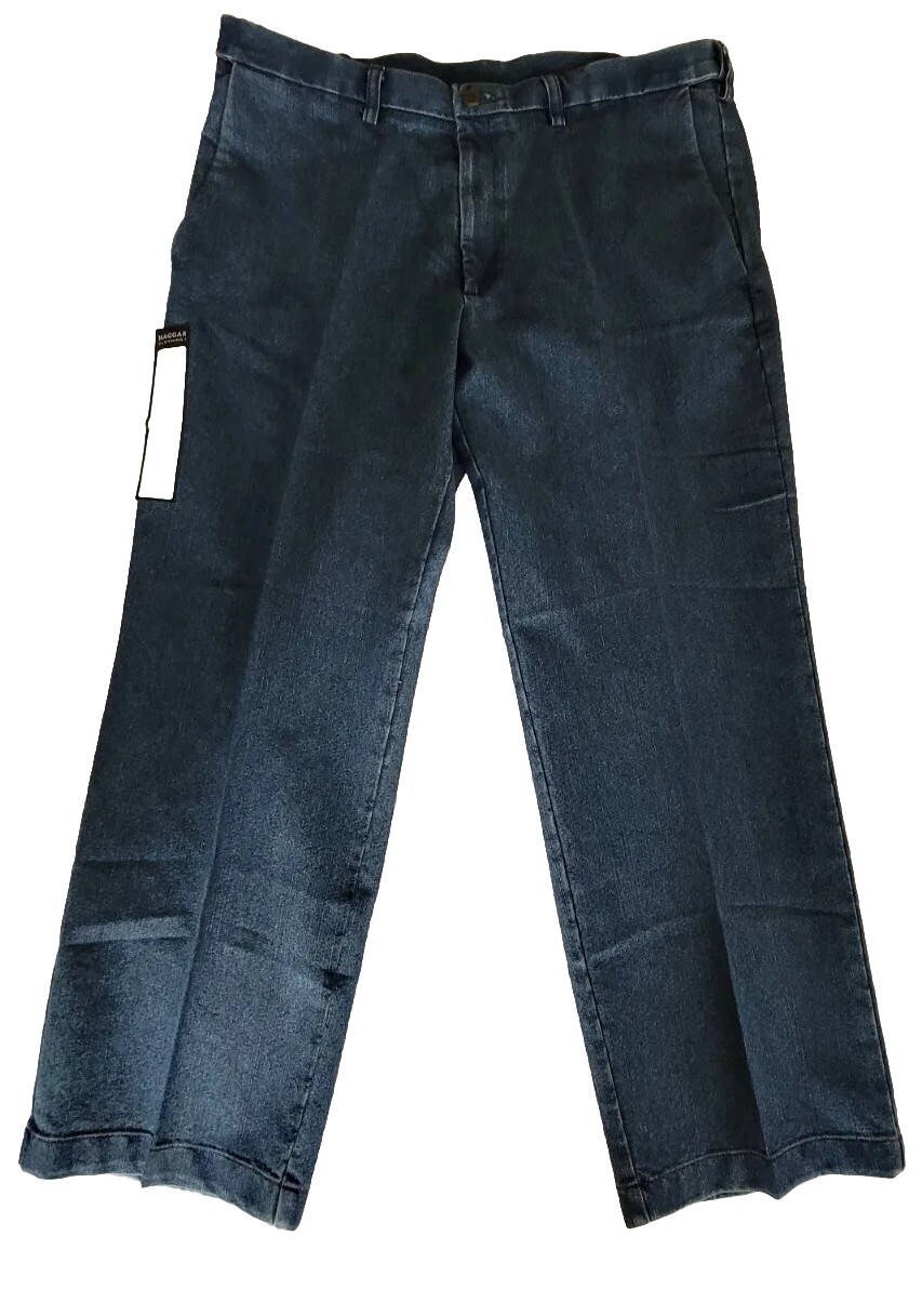 's Haggar Clothing Med. Wash Classic Fit Denim Jeans Flat Fr