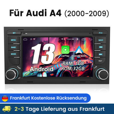 Carplay Android13 Für Audi A4 8E B6 B7 2000-2009 Autoradio GPS NAVI BT DAB 1+32G