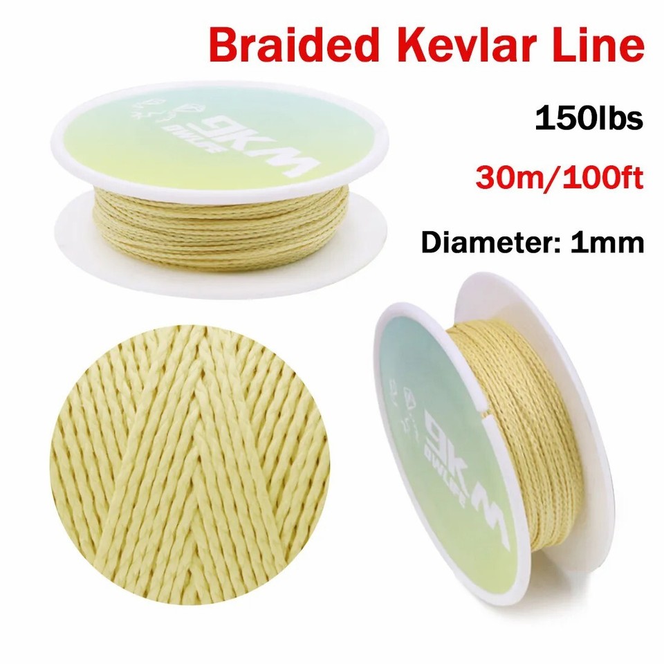 100FT Braided Kevlar Rope 40~400lb Quality Kevlar Rope Made with Kevlar ...