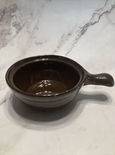 Chefsware USA #119 Small Brown Glazed Crock With Handle For Onion Soup & Sides 