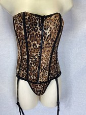Corset Women s leopard print corset set by Seven til midnight cat Size med