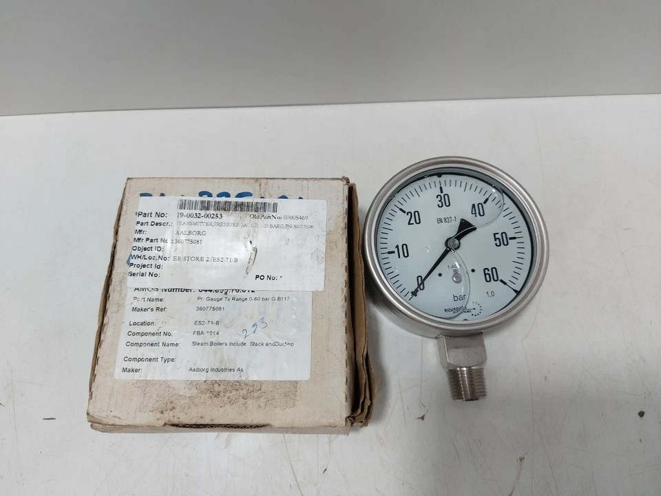 Bourdon Haenni MEX-100-BH-D Calibre 1/2 NPT 0+60 Bar MEX100BHD / 0-60 bar EN 837-1 Foto 4 de 4