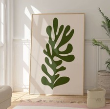 Henri Matisse Green Floral Cut Out Shape Print, Minimalist Wall Art Deco, Nature