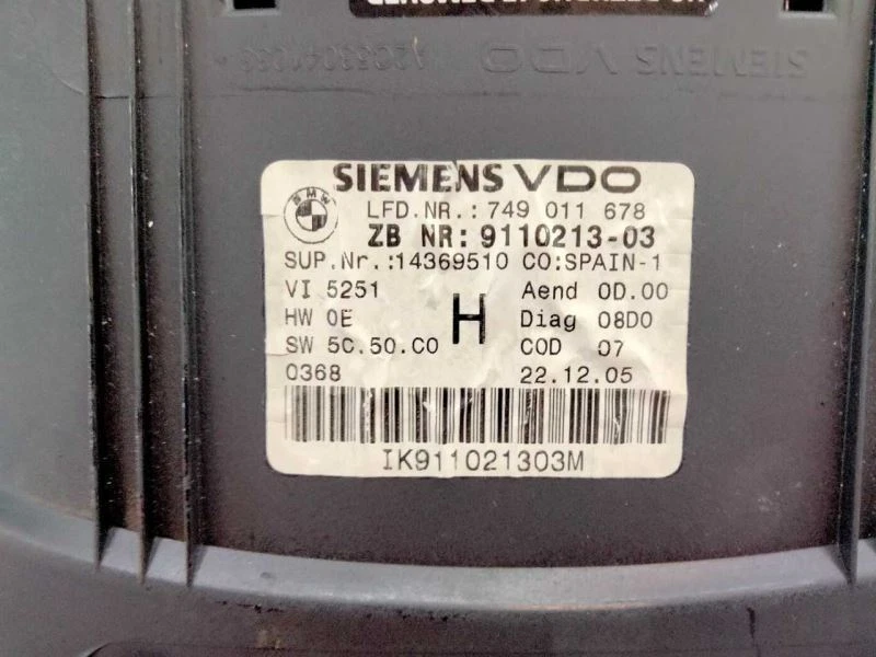 BMW 325I 2006 velocímetro medidor cuadro de instrumentos con tacómetro 62109110213 Foto 4 de 4