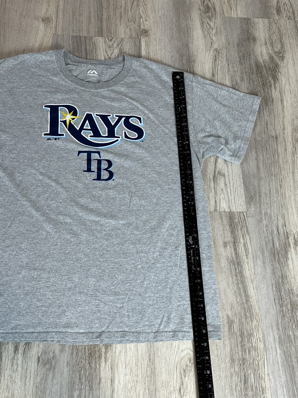 Tampa Bay Rays Shirt Men’s Large Gray MLB Baseball Short Sleeve
