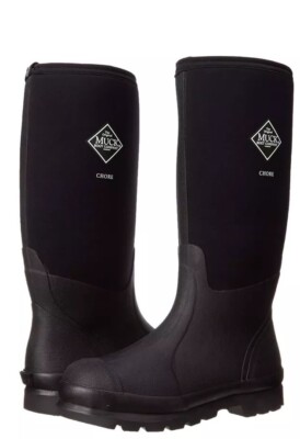 Men s 7 Women s 8 MUCK BOOT COMPANY Waterproof Outdoor Chore Hi Black Work Boots