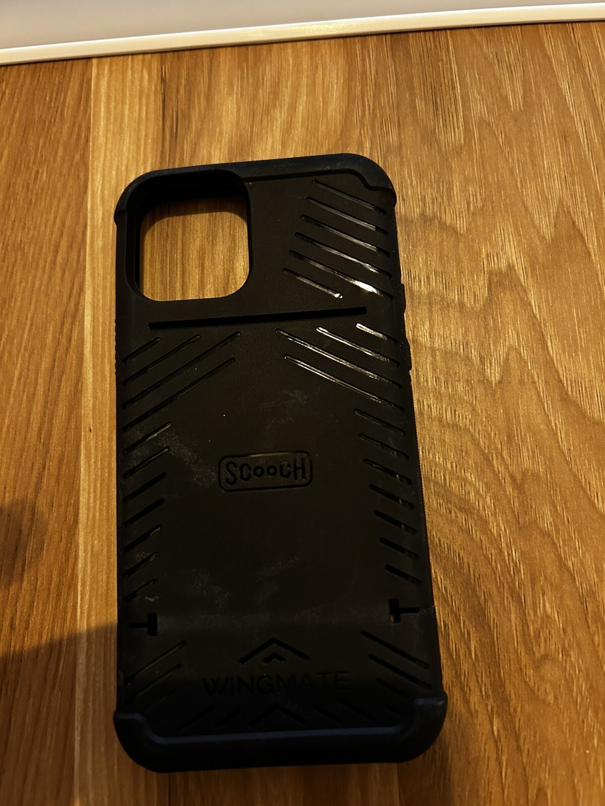 iPhone 12 Black Protective Case with Built-in Card Holder-image