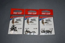 Eagle Claw Barrel Swivel With Safety Snap Size 20 Black Count 24 (3 Packs)