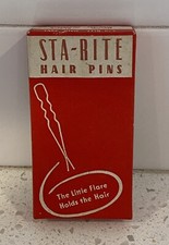 Vintage Sta-Rite Hair Pins Original Box The Little Flare Holds the Hair USA
