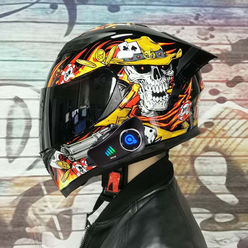 bt integrated motorcycle helmets Bluetooth Modular Helmet, Bluetooth Support 2 People intercom, Full Face Helmet Flip Up Helmet with Inner Sun Visor Double Lens DOT Approved, Men Women S~XL : Automotive Bogotto H331 BT Tour EVO