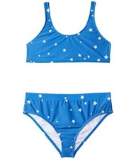 Splendid L109149 Girls Blue Twinkle Bralette High-Waist Pant Swim Set Size 16
