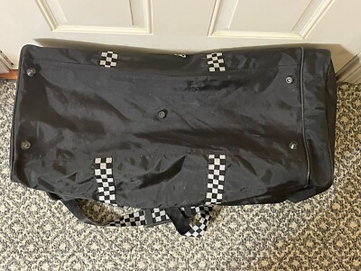 Black Bulova canvas bag Bulova Vintage Duffle Travel Bag Checkered Straps Black  main image 3