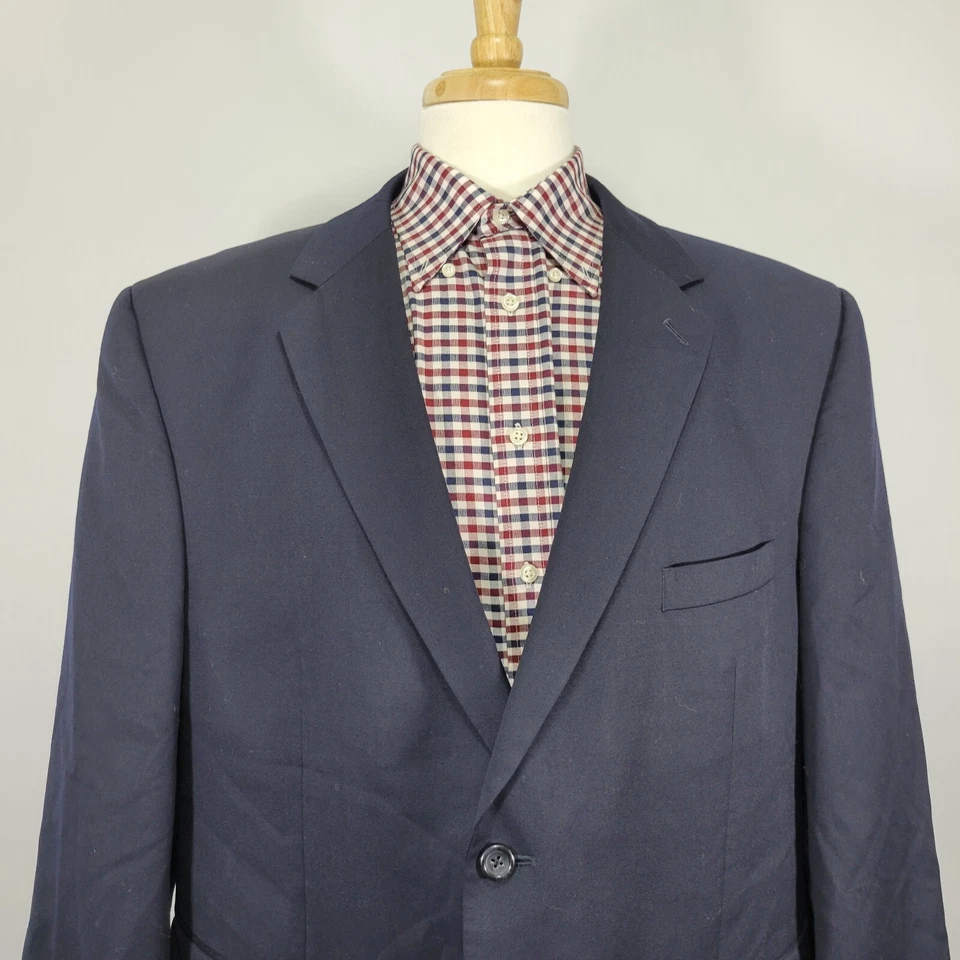 Blazer masculino Joseph Feiss casaco esportivo dois botões azul marinho lã sarja 50S - Imagem 2 de 4