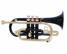 SMART DEAL !!! New BLACK BRASS FINISH  Bb FLAT Cornet Free Hard Case+MOUTHPIECE
