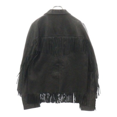 SAINT LAURENT PARIS 15AW Eddie Period Fringe Leather Jacket Black 
