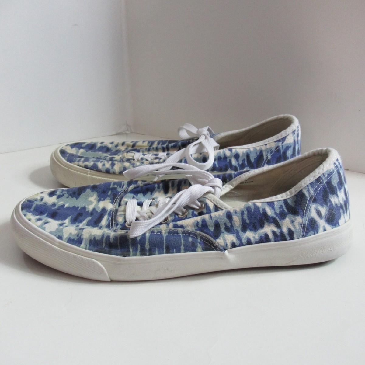 Womens Sneakers Size 10 Blue Canvas Tie Dye Lace Up Tennis Shoes Casual  Beach