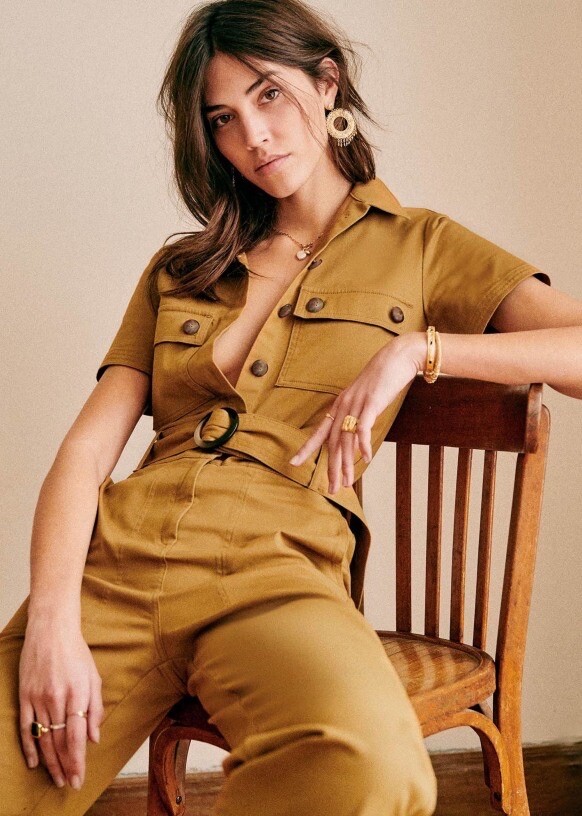 SEZANE MANHATT JUMPSUIT CARAMEL UNI SIZE 36 US 4 | eBay