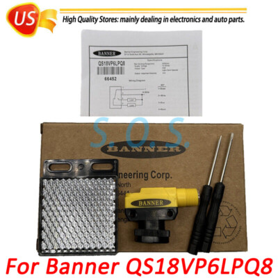 (New in Box) For Banner QS18VP6LPQ8 10-30VDC 3500mm Photoelectric Sensor PNP