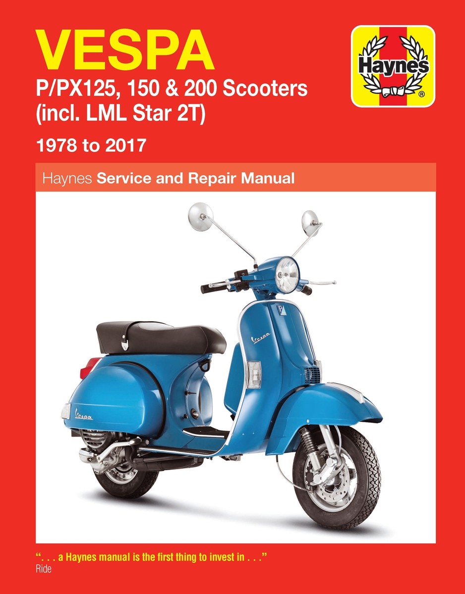 Haynes Workshop Manual For Vespa PX 125 'Catalyzed' 2004 UK