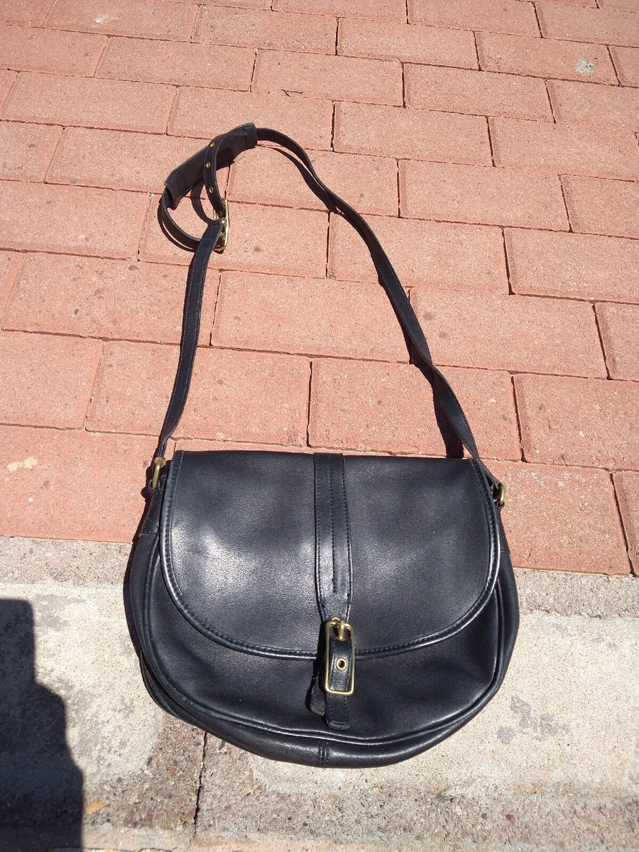 vintage 9824 coach black leather crossbody bag | eBay