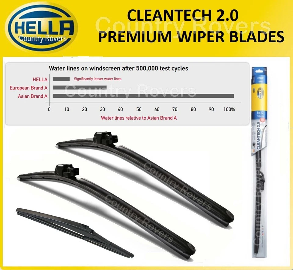 HYUNDAI TUCSON LIMPADORES 2015 a 2020 HELLA 26" 16" & QUALIDADE 14" TRASEIRO - Imagem 3 de 4