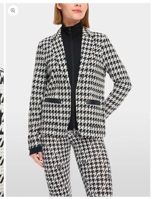 MARCCAIN BLAZER WT ZIPPER HOUNDSTOOTH