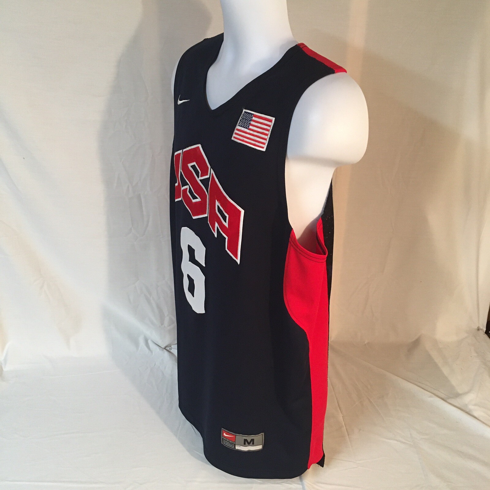Nike Mens Basketball Jersey Olympics Team USA 6 Leb… Gem