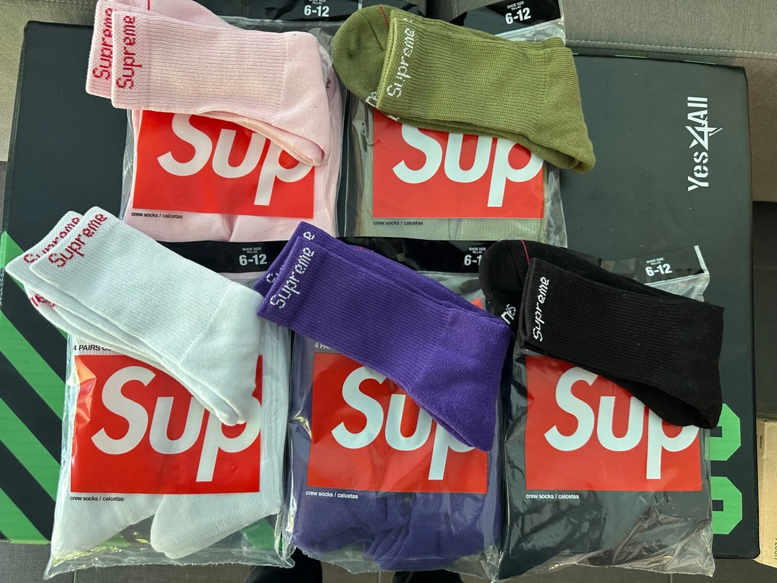 Authentique 5 4 paquets   chaussettes Hanes Supreme   paquet de blanc/noir/rose/violet/olive
