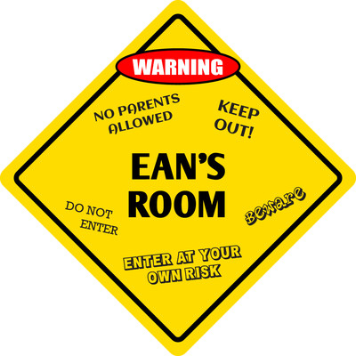 *Aluminum* Ean's Room Kids Room Door 12''x12''  Metal Novelty Sign