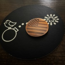 OLD GLORY 1.25  Laser Engraved Custom Copper Golf Ball Marker 