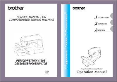 On CD * BROTHER PE-770, NV150E Instructions or Service manual and Parts ...