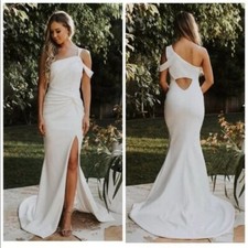 NOEL JEAN Katie  May Regal One Shoulder Trumpet Wedding Dress Size XS