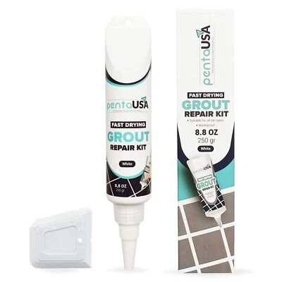 Tile Grout Repair Renew Fills Tube, 3 Triple Protection, Fast Dry 8.8 and 13.4oz