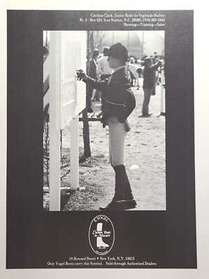 E. Vogel Custom Boots Equestrian Riding Iron Station NC Vintage Print Ad 1978
