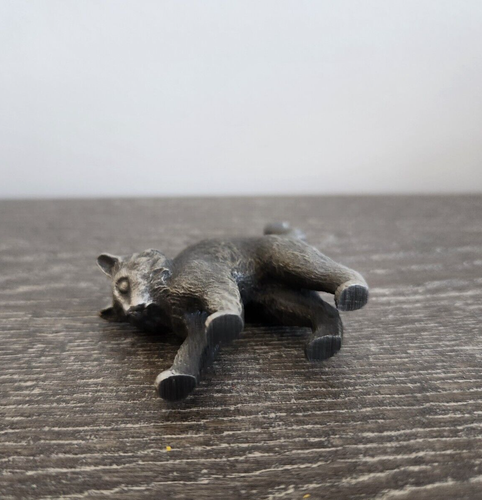 Vintage Franklin Mint Signed TFM 1986 Curio Cabinet Scaredy Cat Pewter Figurine - Picture 4 of 4