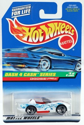 Hot Wheels Dodge Viper RT/10 Dash 4 Cash Series - 18790 New NRFP 1997 White 1:64
