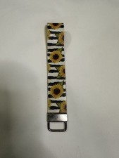 Stylish Wristlet Keychain Featuring A Sunflower Pattern. Great Gift Idea