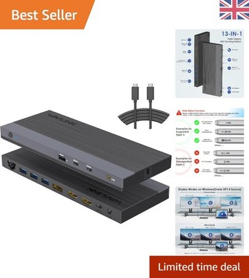 Vielseitige 13-Port USB C Dockingstation mit 100W Power Delivery für ultimative Flexibilität