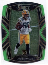 2020 Panini Select Neon Green Prizm Die-Cut RC #282 Malik Taylor Club L ID:31505