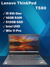 Lenovo ThinkPad T580 i5-8350u 16GB RAM 512GB SSD Intel UHD 15,6