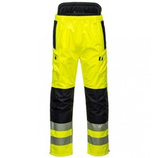 Image of Portwest PW3 Hi-Vis Extreme Rain Trousers HiVisTex Waterproof Breathable Fabric