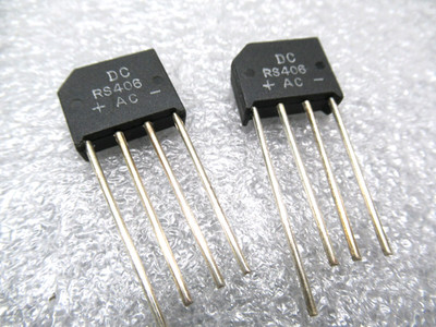RS406L BRÜCKENGLEICHRICHTER 4A 800V einphasige Brücke 4 PIN, UK LAGER x3 Stück