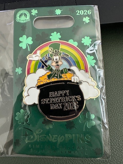 Disney 2026 Happy St. Patrick's Day Goofy LR Pin