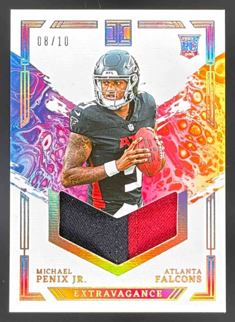 2024 Impeccable Michael Penix Jr. Extravagance Patches Gold /10 MEM RC