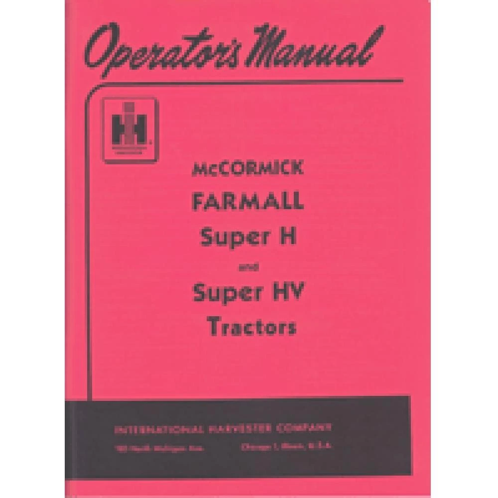 R5574 Operators Manual Fits IH / Fits FARMALL