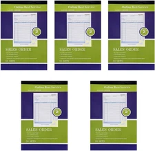 5 Pack Large Sales Order Book Receipt Invoice Duplicate Carbonless Copy 50 Sets