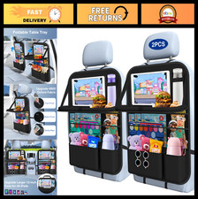 Backseat Car Organizer with Table Tray - 2-Pack, 9 Storage Pockets, Waterproof,